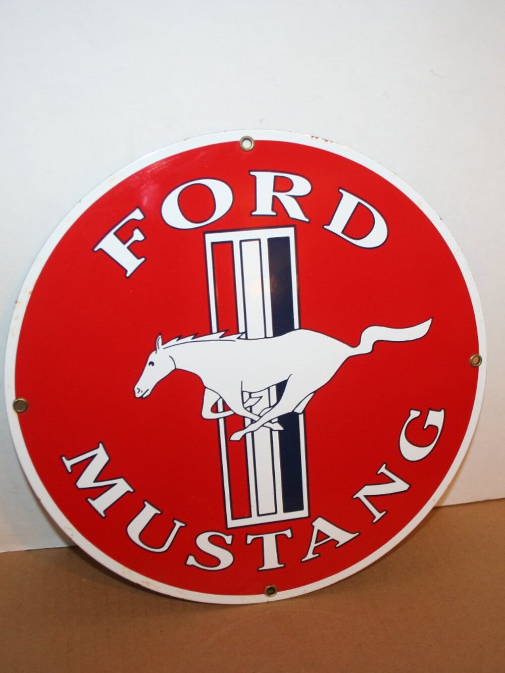 Vtg Ford Mustang Metal Promo 11 1/4" Porcelain Metal Sign Ande Rooney Inc 1990'S